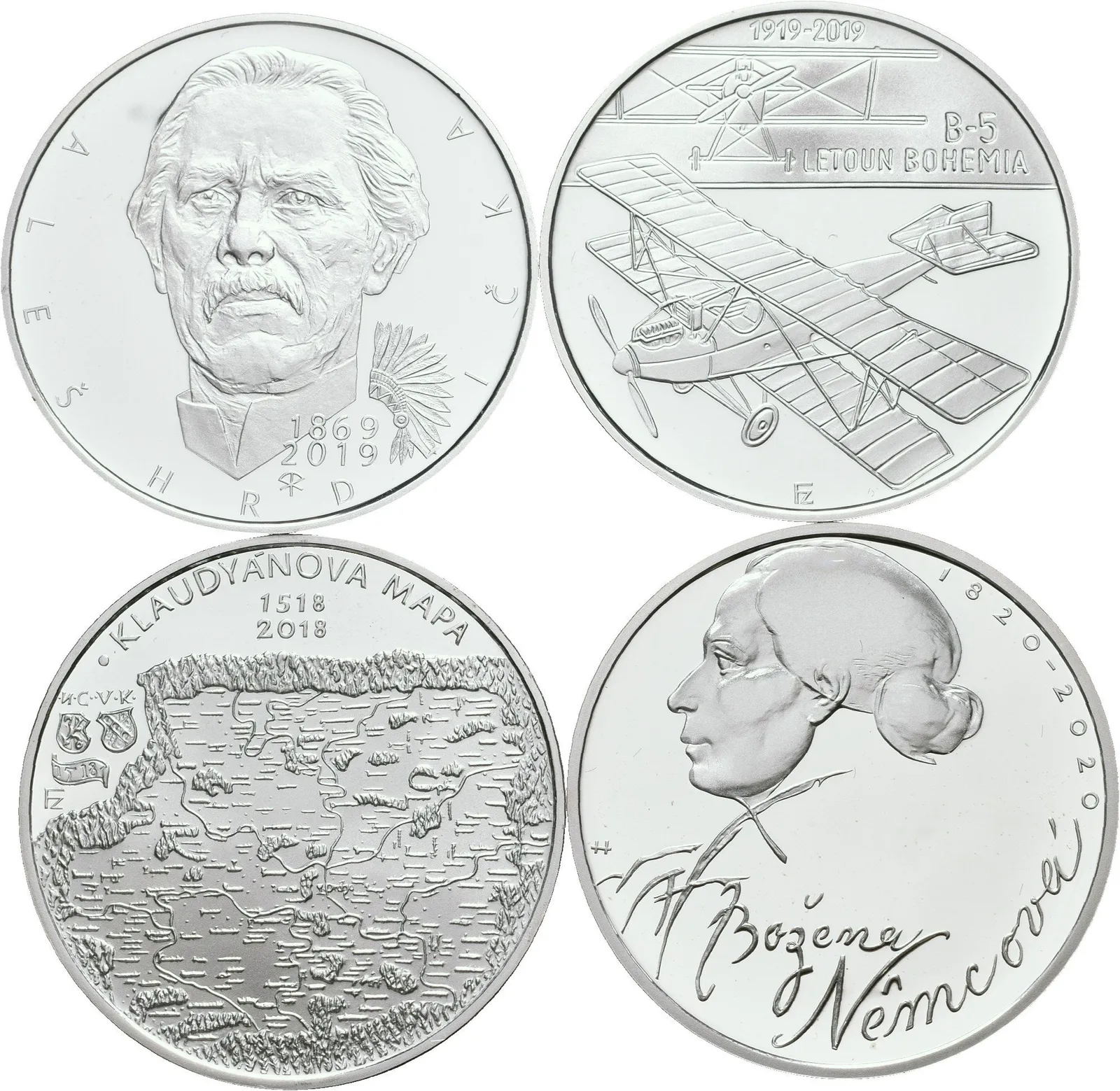 200 Kč 2018 - Klaudyánova mapa, 2019 - Letoun Bohemia B-5, Aleš Hrdlička, — 1