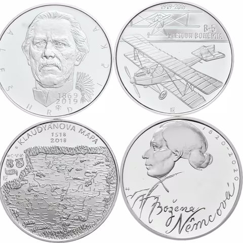 200 Kč 2018 - Klaudyánova mapa, 2019 - Letoun Bohemia B-5, Aleš Hrdlička,