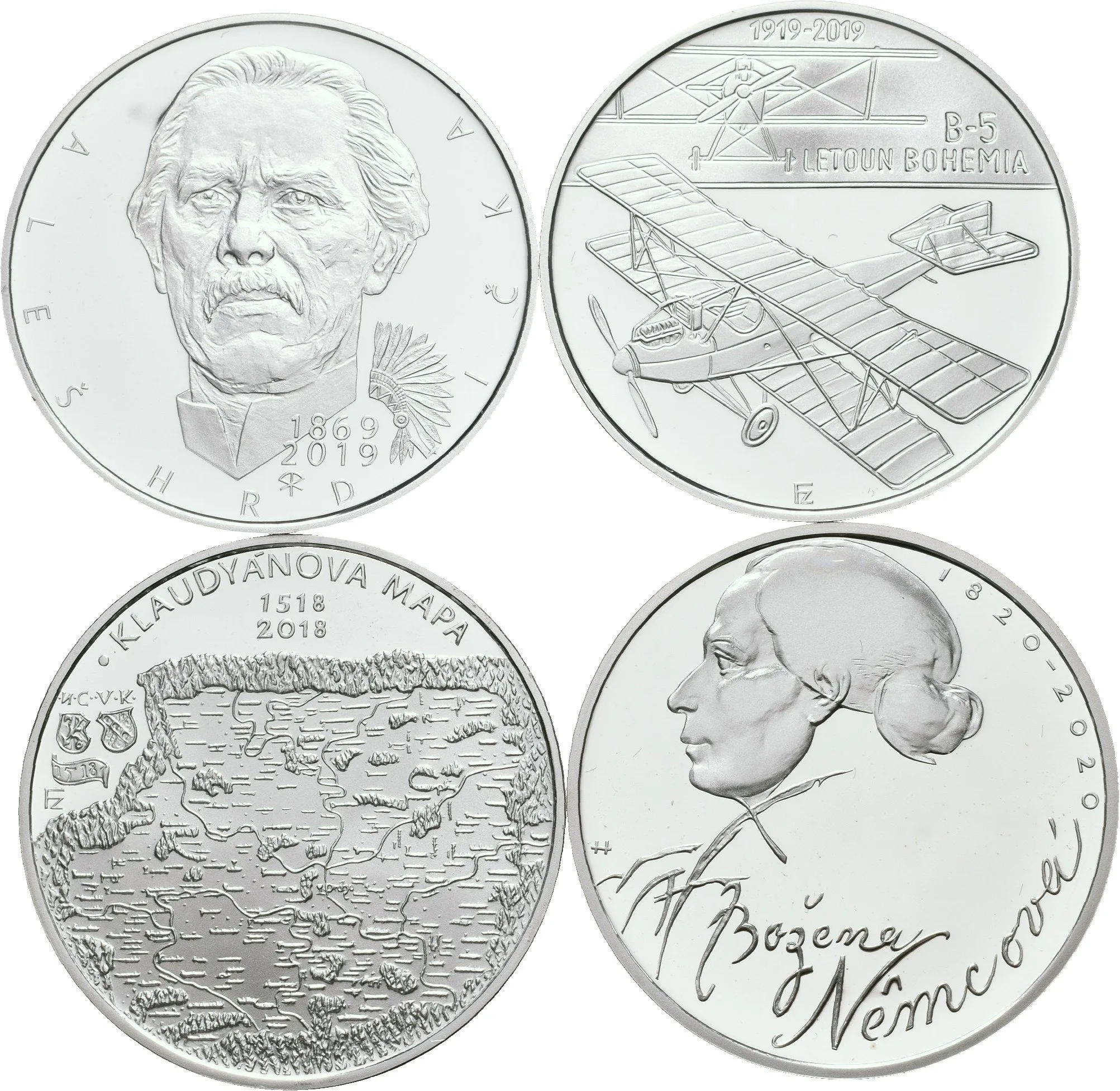 200 Kč 2018 - Klaudyánova mapa, 2019 - Letoun Bohemia B-5, Aleš Hrdlička, — 1