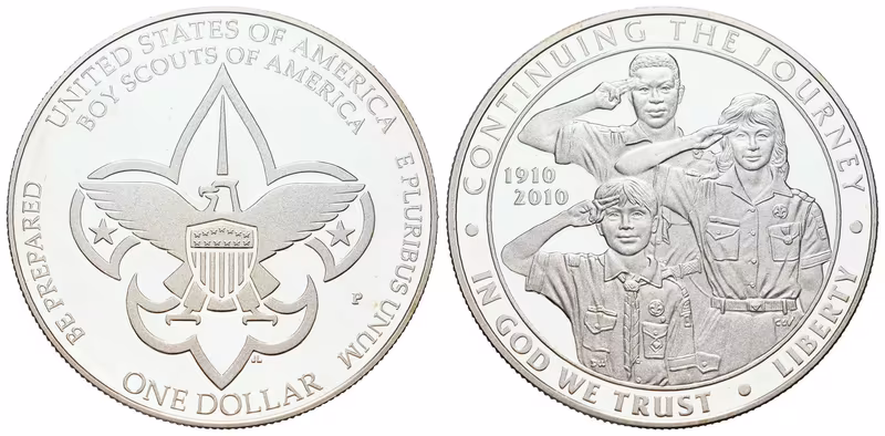 USA, 1 Dollar 2010 - Skauti, PROOF