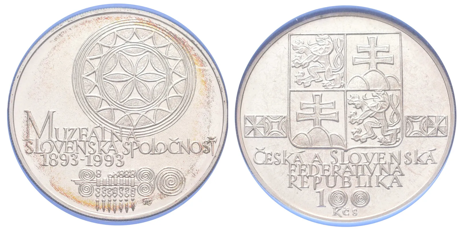 100 Kčs 1993 - Muzeální slovenská společnost, PROOF