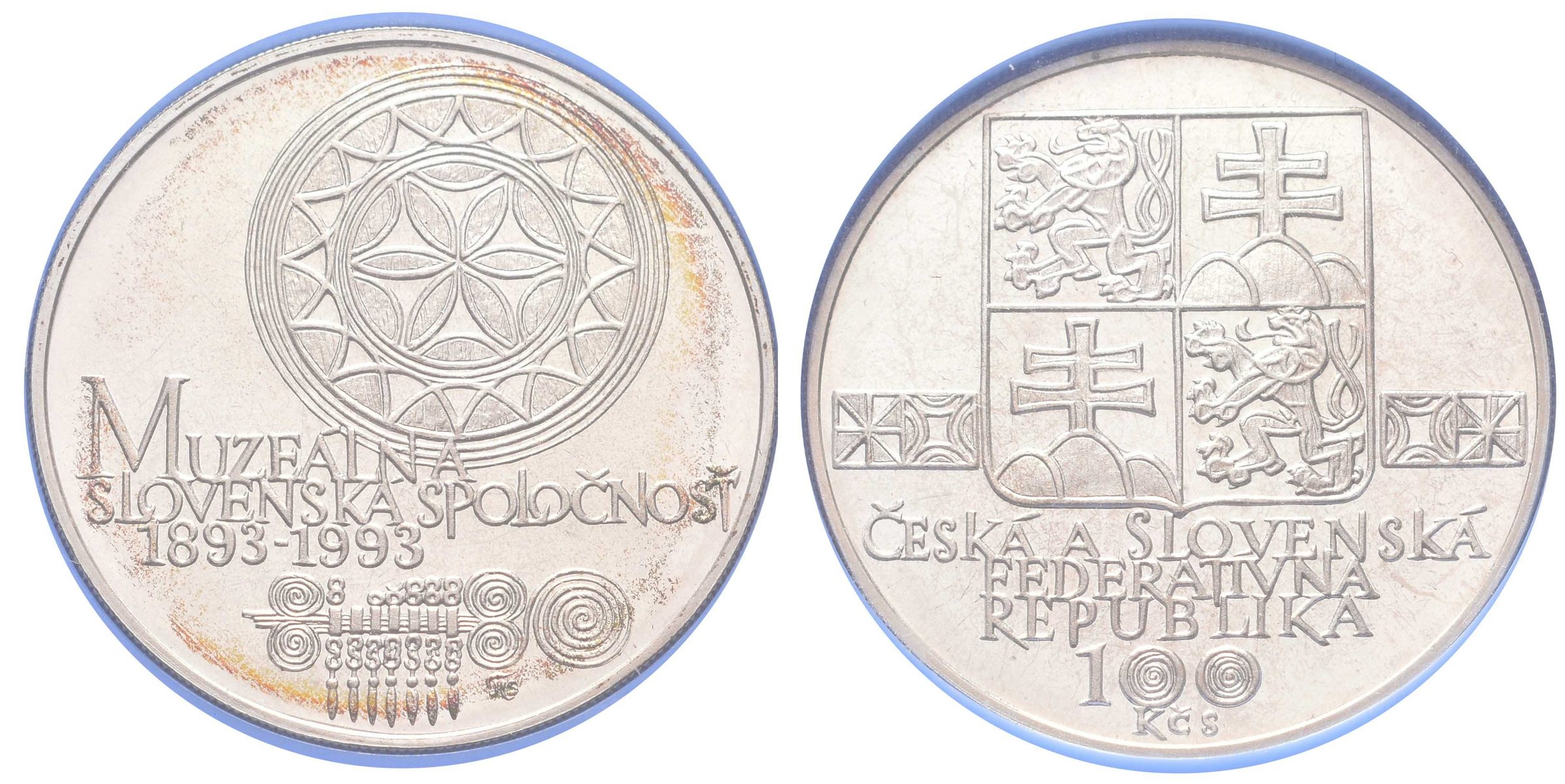 100 Kčs 1993 - Muzeální slovenská společnost, PROOF