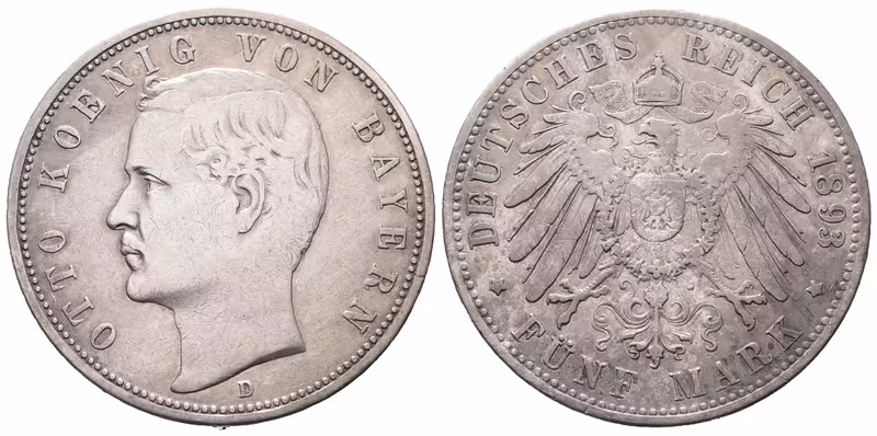 Bavorsko, 5 Marka 1893 D