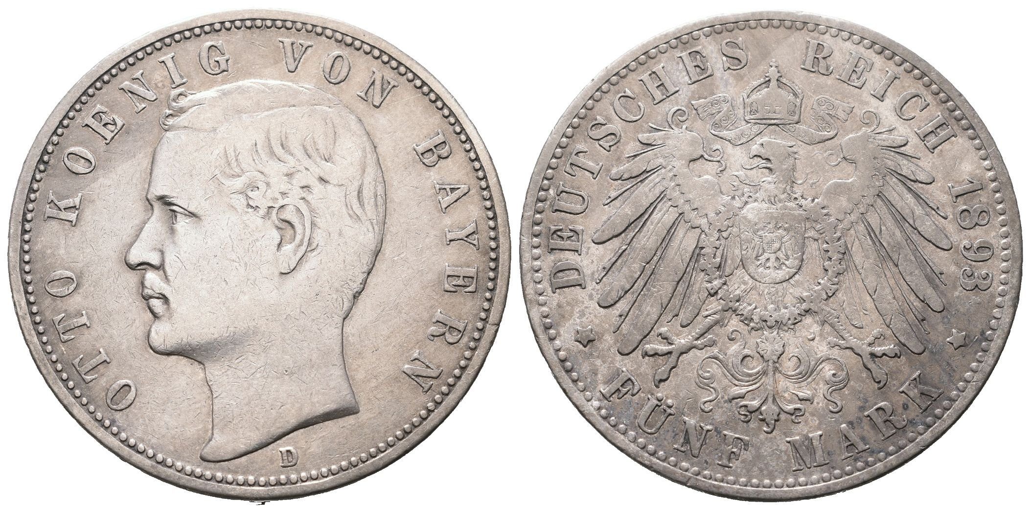 Bavorsko, 5 Marka 1893 D