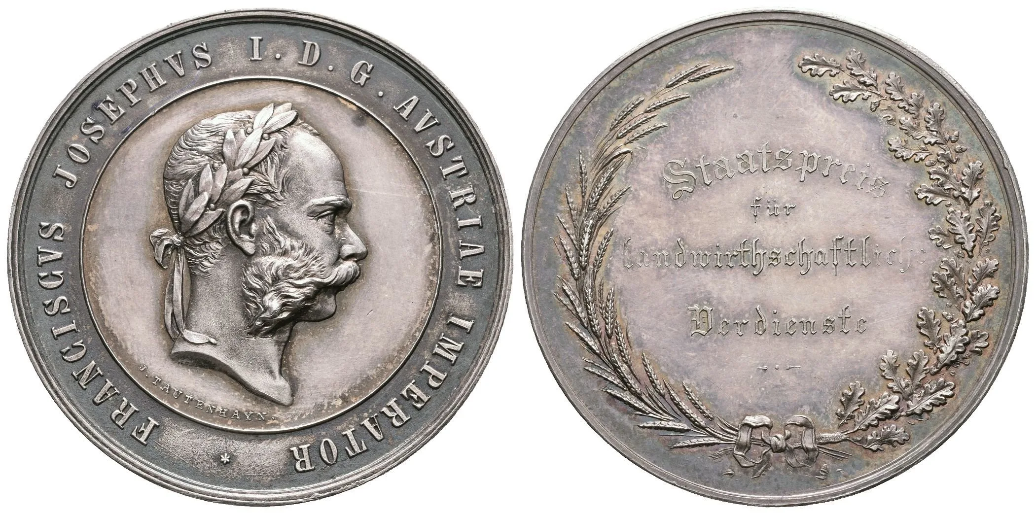 AR Medaile b.l. (J. Tautenhayn) - Státní cena za zemědělské zásluhy. 4-řádkový německý — 1