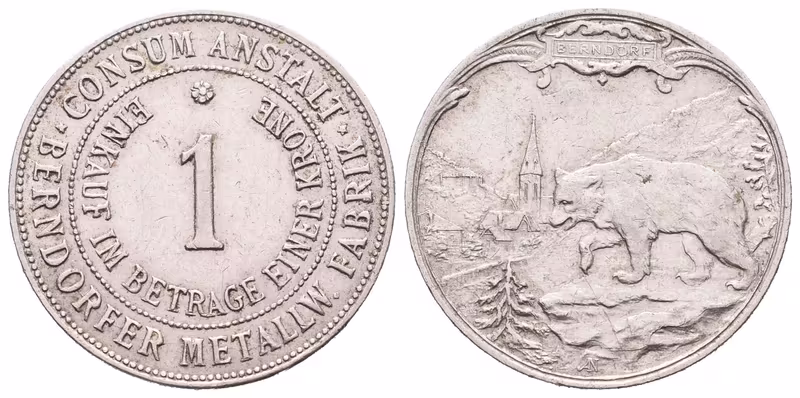 Nouzové ražby, 1 Koruna (1916) - Berndorf