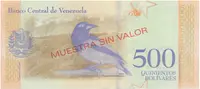 Venezuela, 500 Bolivares 2018, anulát - MUESTRA SIN VALOR, P.108as - fotografie 2