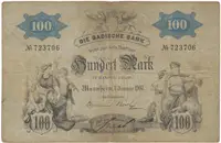 Německo, Baden, 100 Mark 1907, Ros.BAD5a