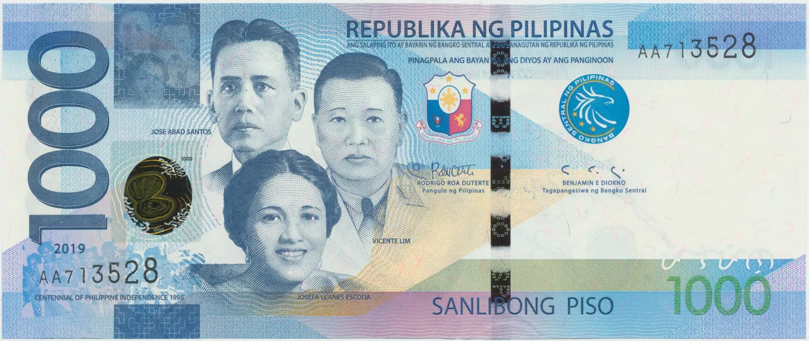 Filipíny, 1000 Piso 2019, P.211d