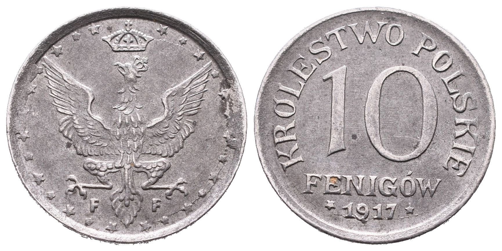 Polsko, 10 Fenig 1917 (Fe)