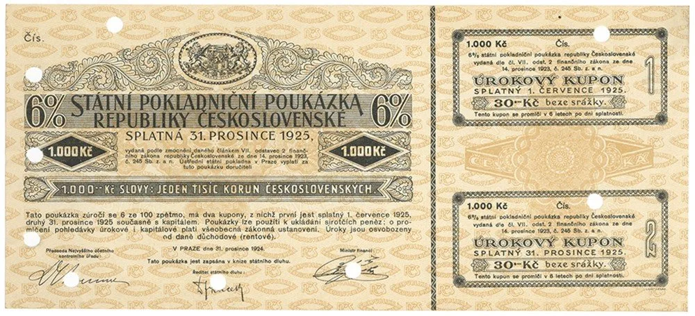 Státní pokladniční poukázky, 1919 - 1939 — 1