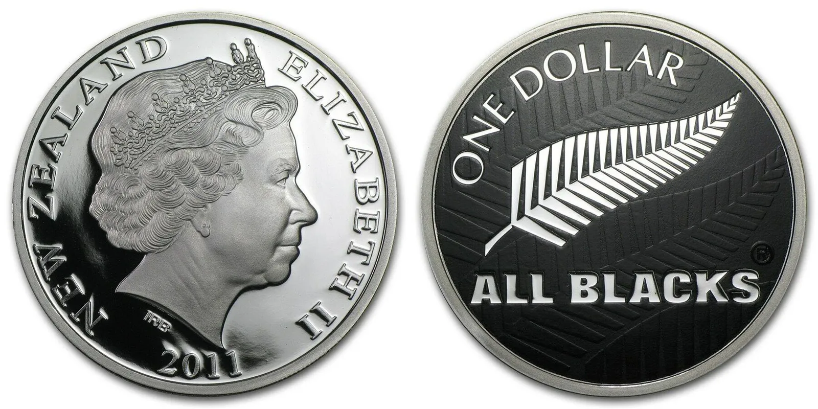 Nový Zéland, Dollar 2011 - All Blacks stříbrná kapradina