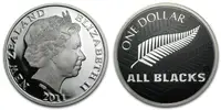 Nový Zéland, Dollar 2011 - All Blacks stříbrná kapradina