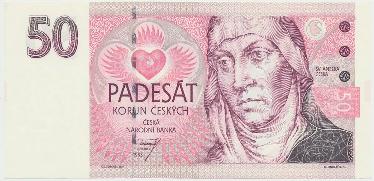Česká republika, 50 Koruna 1993, série A (tisk Anglie), Hej.CZ7a1