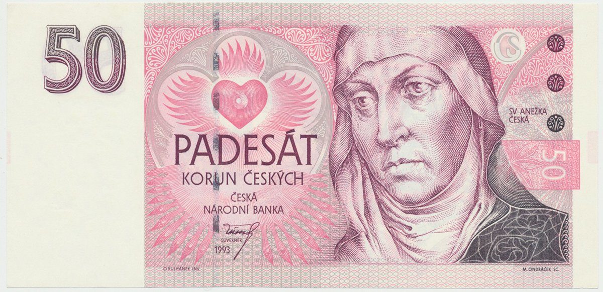 Česká republika, 50 Koruna 1993, série A (tisk Anglie), Hej.CZ7a1