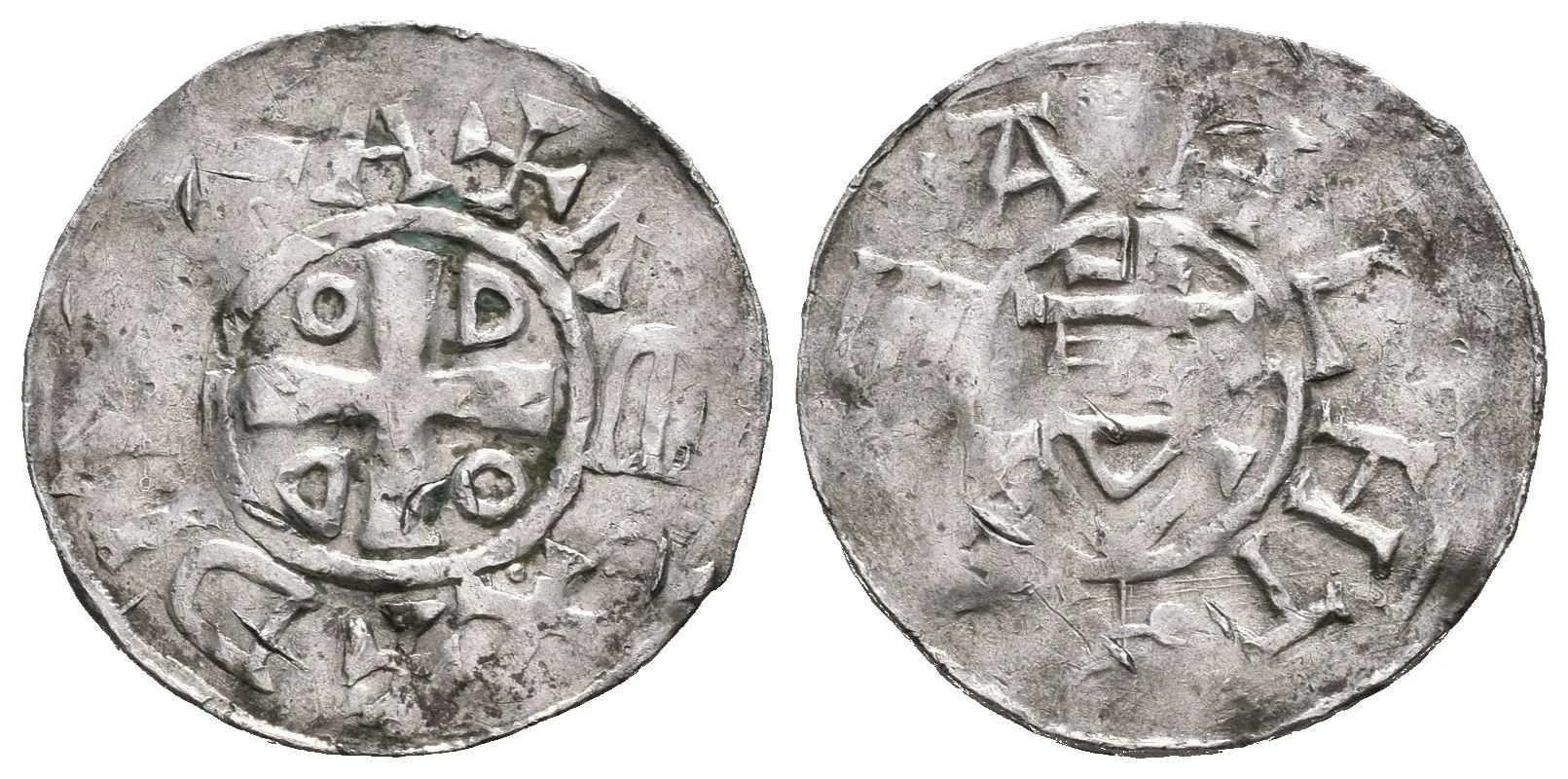Denár, Kaplice, ATEAHLHT / Kříž, ve výsečích ODDO, opis DI GRA REX, — 1