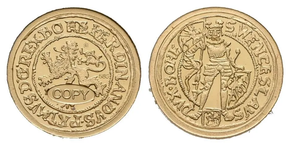 Replika pražského dukátu Ferdinanda I.
