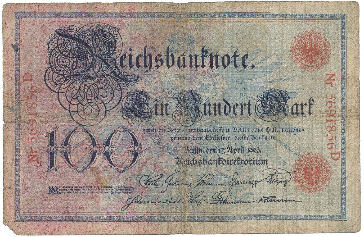 Německo, 100 Mark 1903, Ro.20