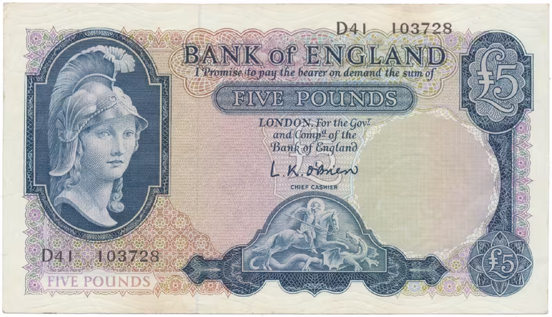 Velká Británie, 5 Pounds (1957~1961), P.371a