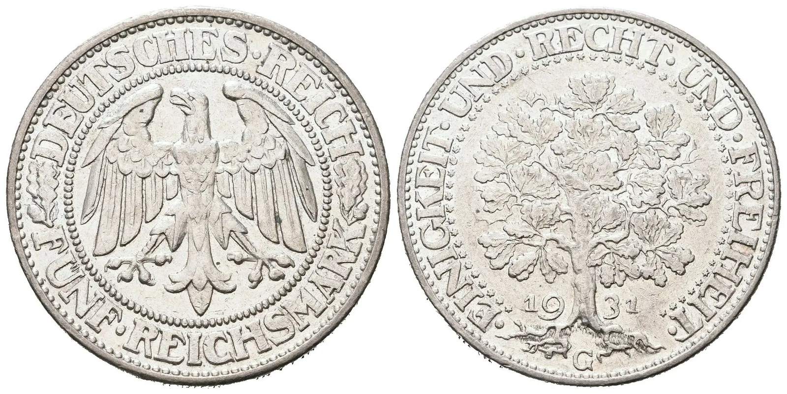 Výmar, 5 Marka 1931 G