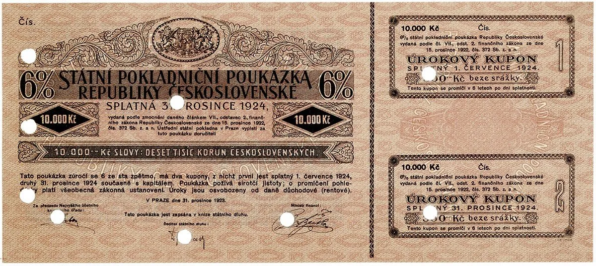 Státní pokladniční poukázky, 1919 - 1939 — 1