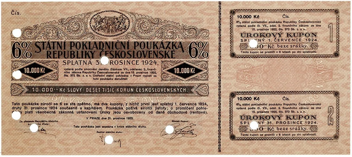 Státní pokladniční poukázky, 1919 - 1939 — 1