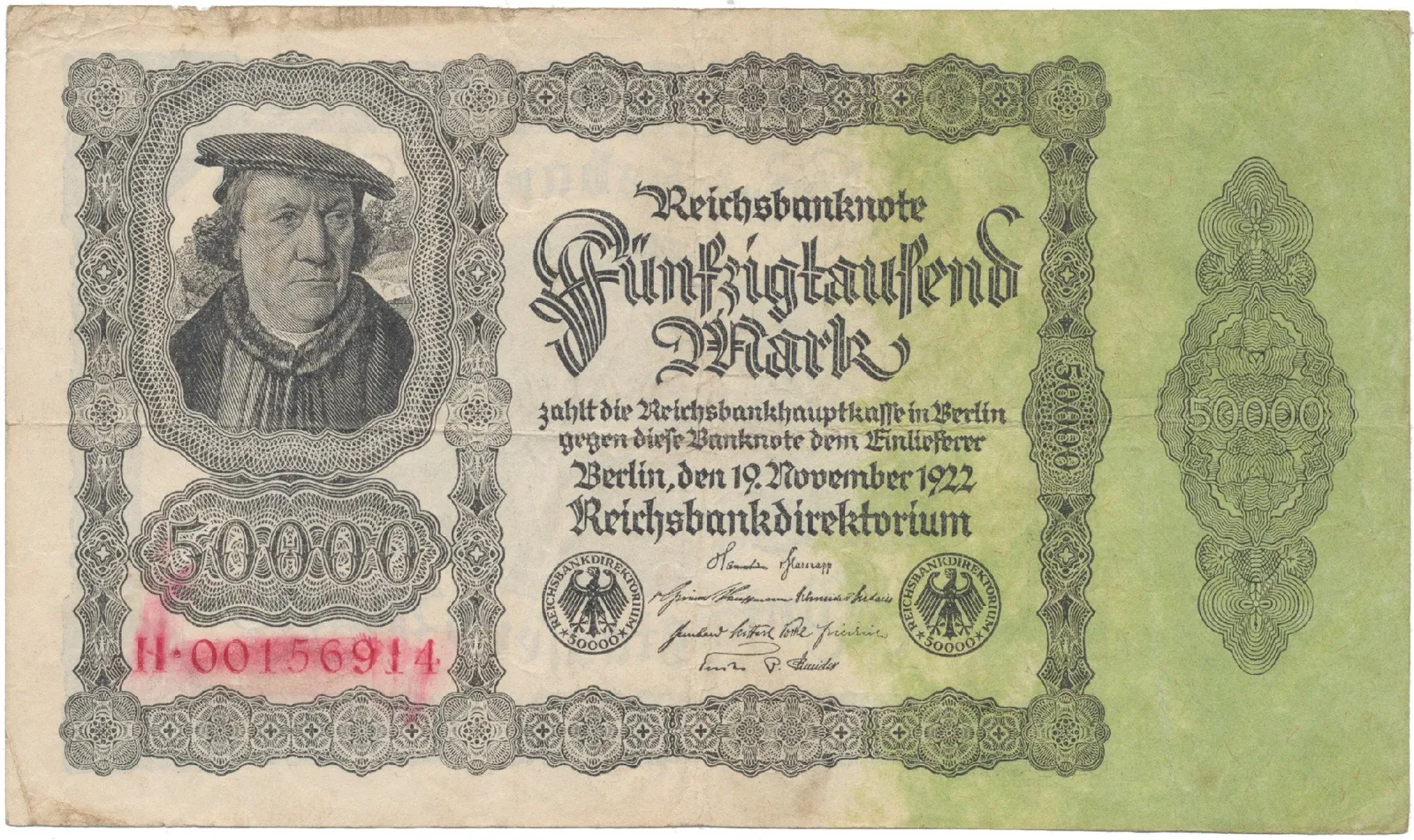 Německo, 50000 Mark 1922, Ro.079c