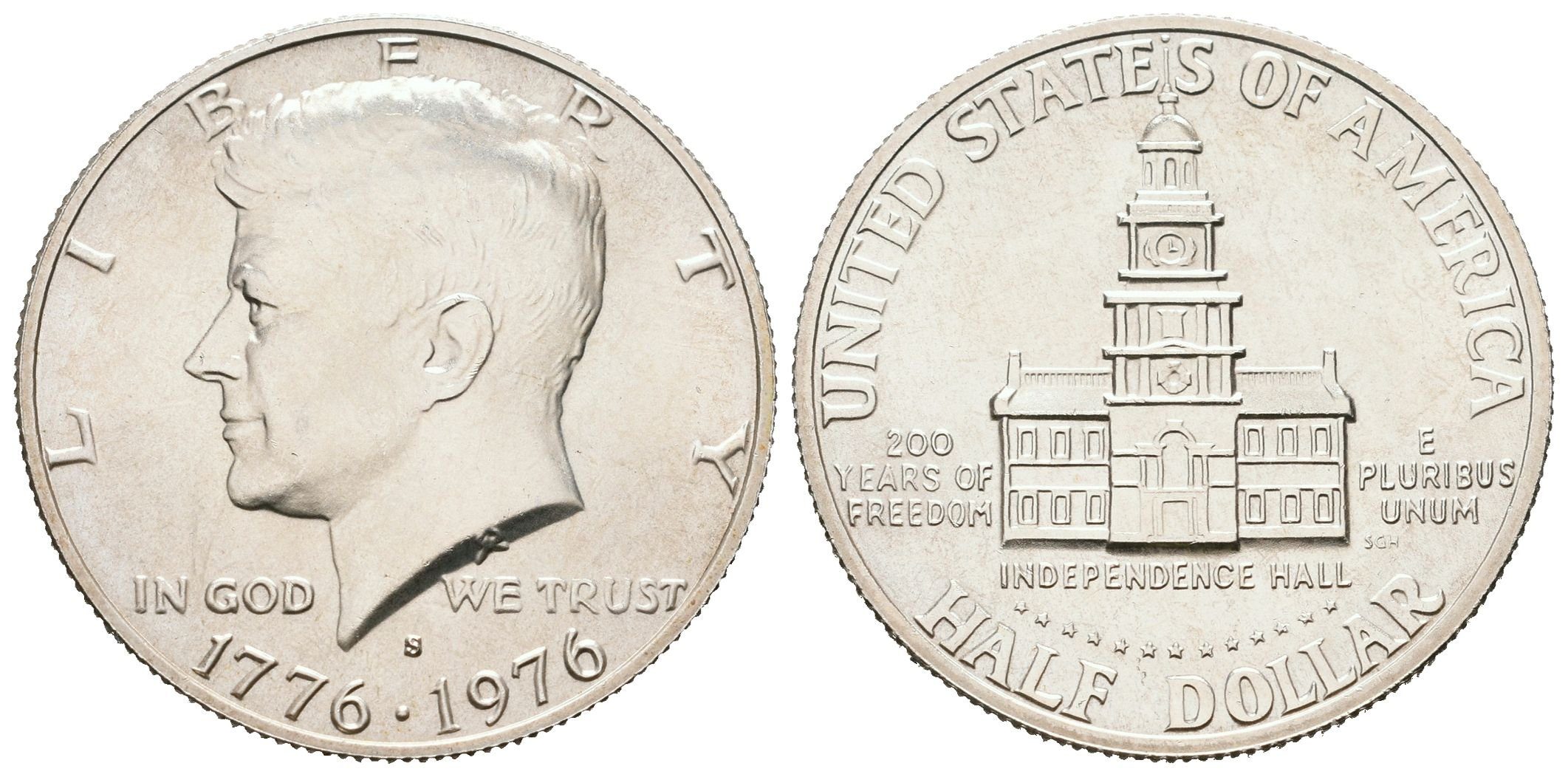 USA, 1/2 Dollar 1976 S - J. F. Kennedy, 200. výročí nezávislosti