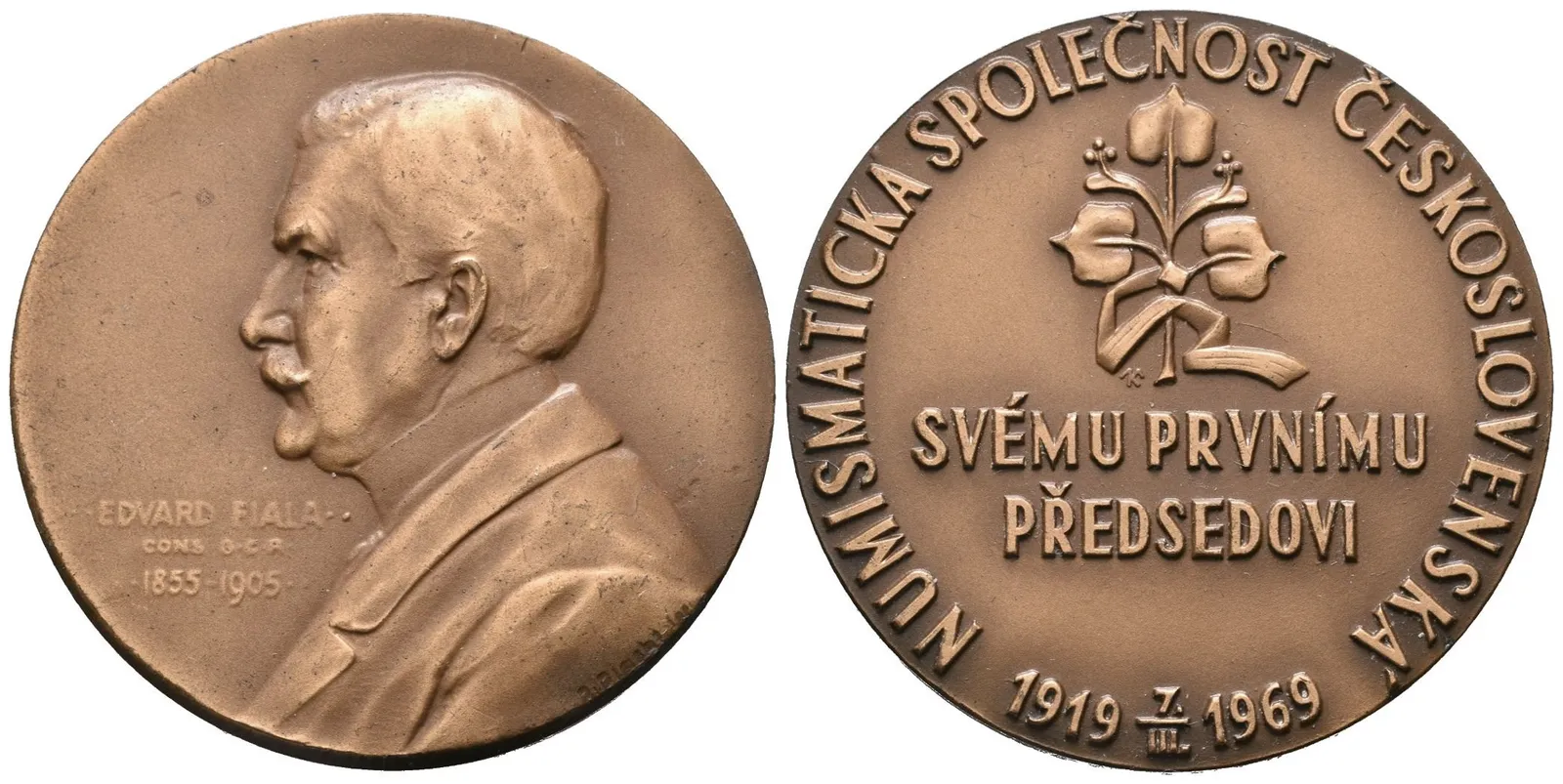 AE Medaile 1905/1969 - Eduard Fiala / 50 let Numismatické společnosti — 1