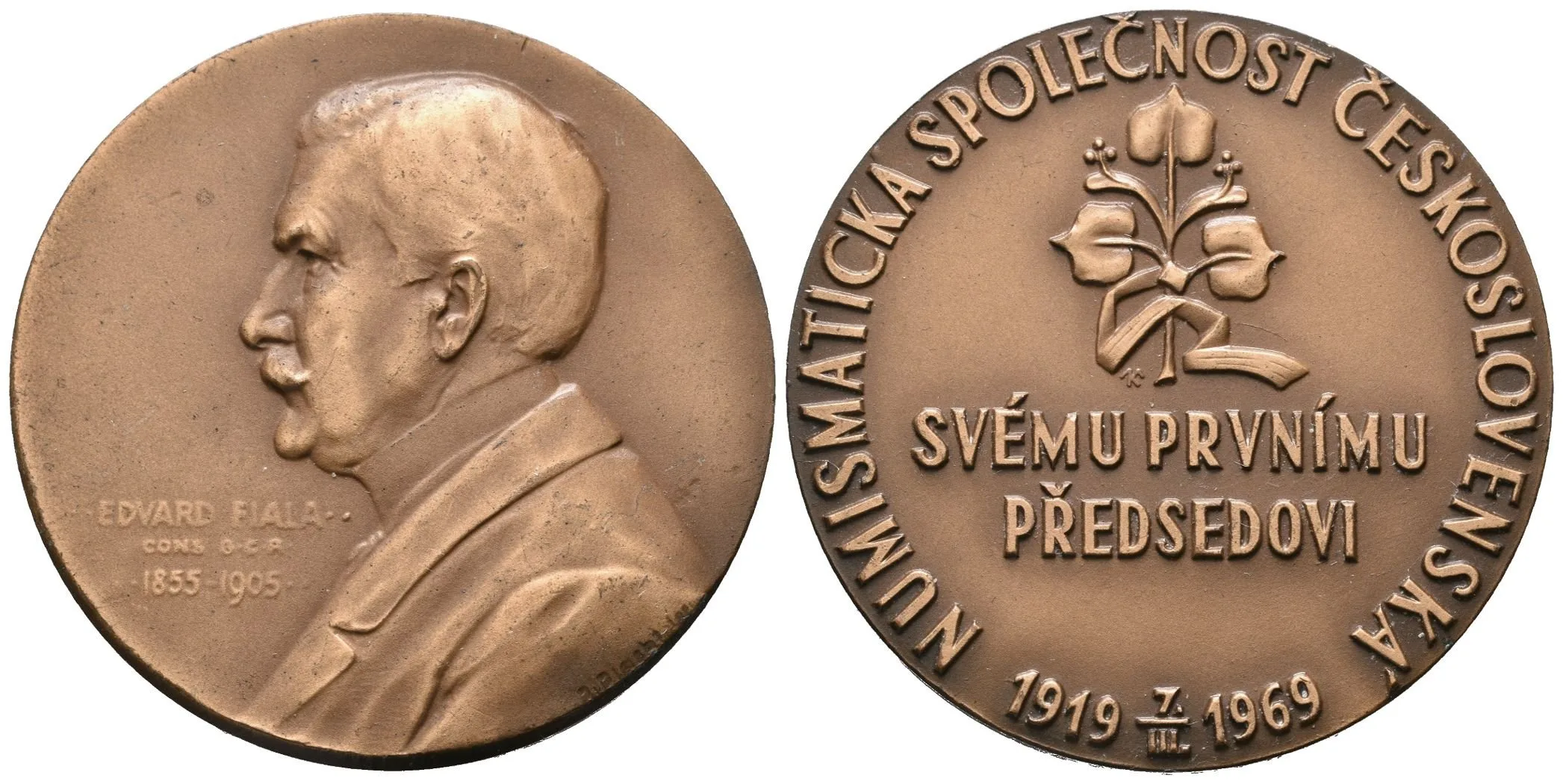 AE Medaile 1905/1969 - Eduard Fiala / 50 let Numismatické společnosti — 1