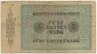 Německo, 5 Rentenmark 1923, Ro.156b - fotografie 2