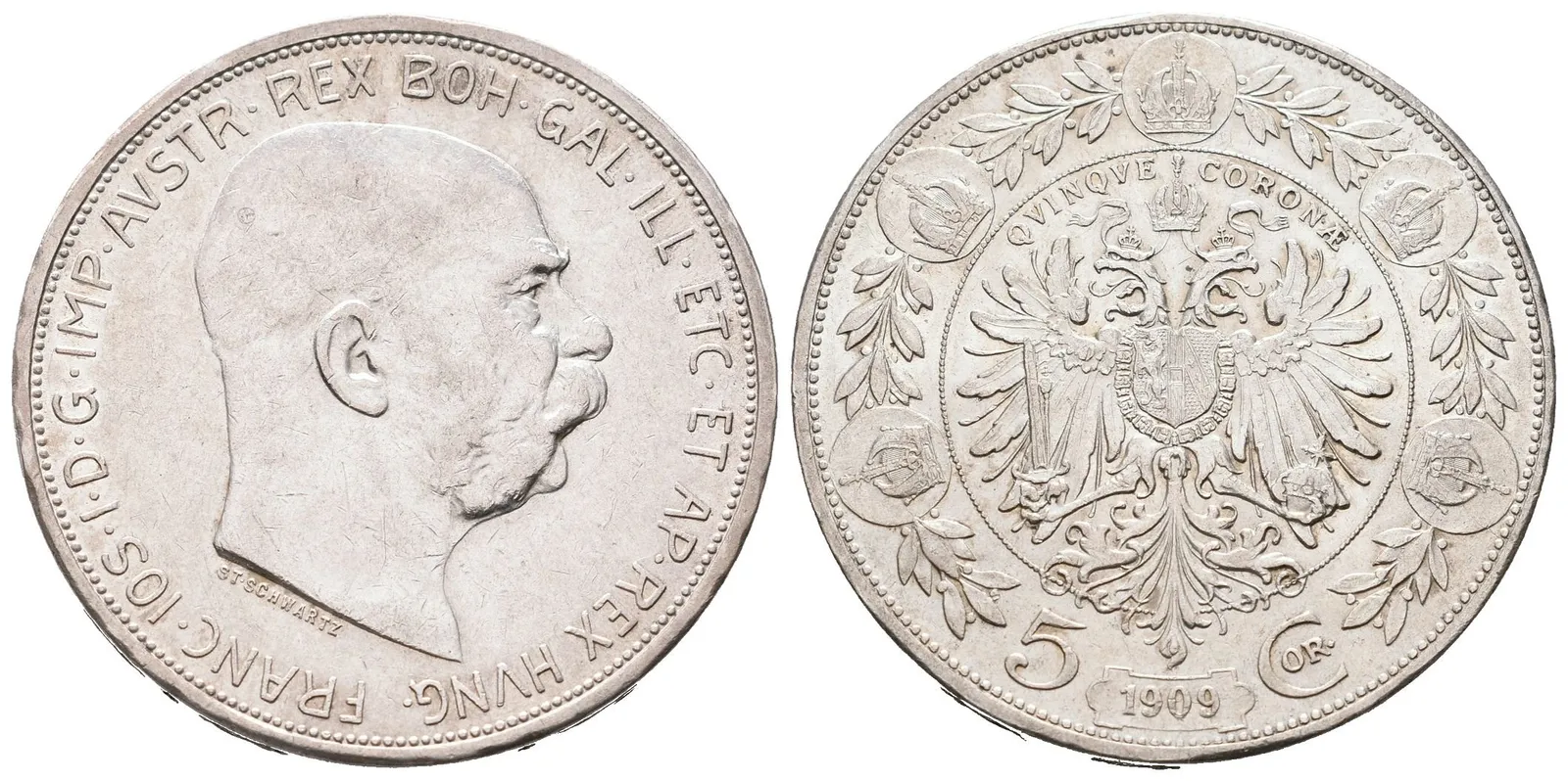 5 Koruna 1909 Schwartz