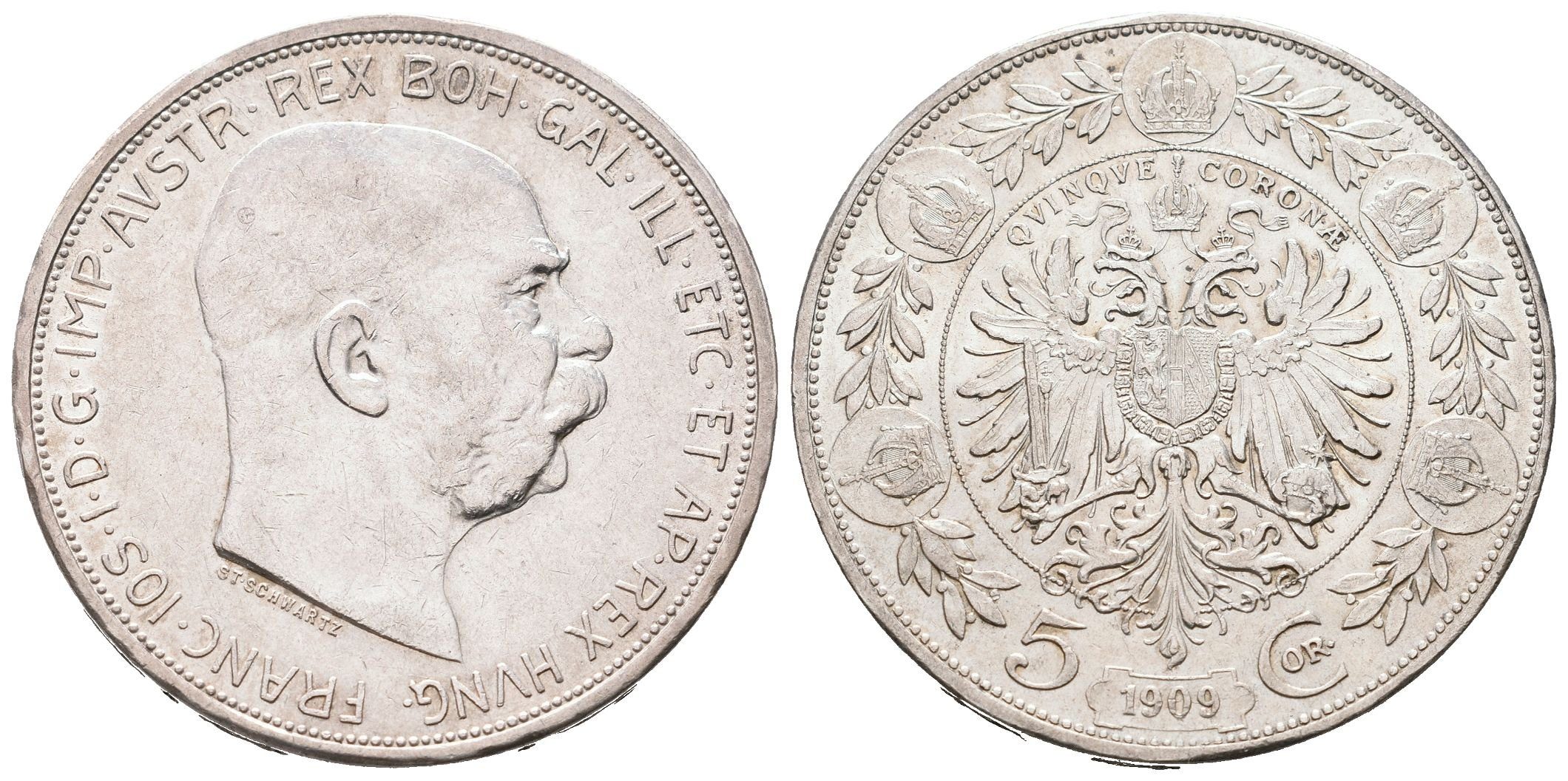 5 Koruna 1909 Schwartz