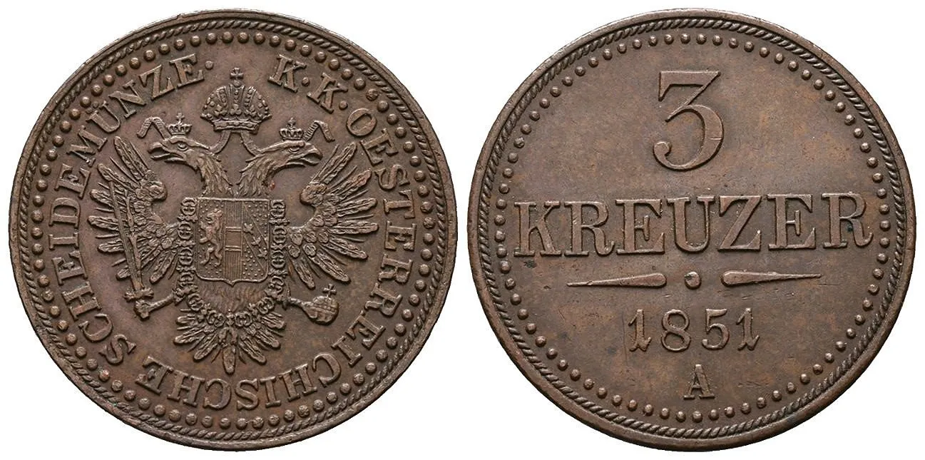 Konvenční měna, 1848 - 1857 — 1