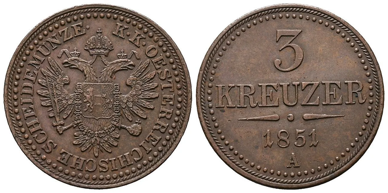 Konvenční měna, 1848 - 1857 — 1