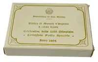San Marino, Sada stříbrných pamětních mincí 1984 - fotografie 5