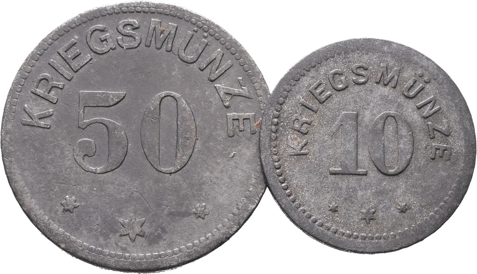 Nouzové ražby, 50 a 10 Pfennig 1917 - Kempten