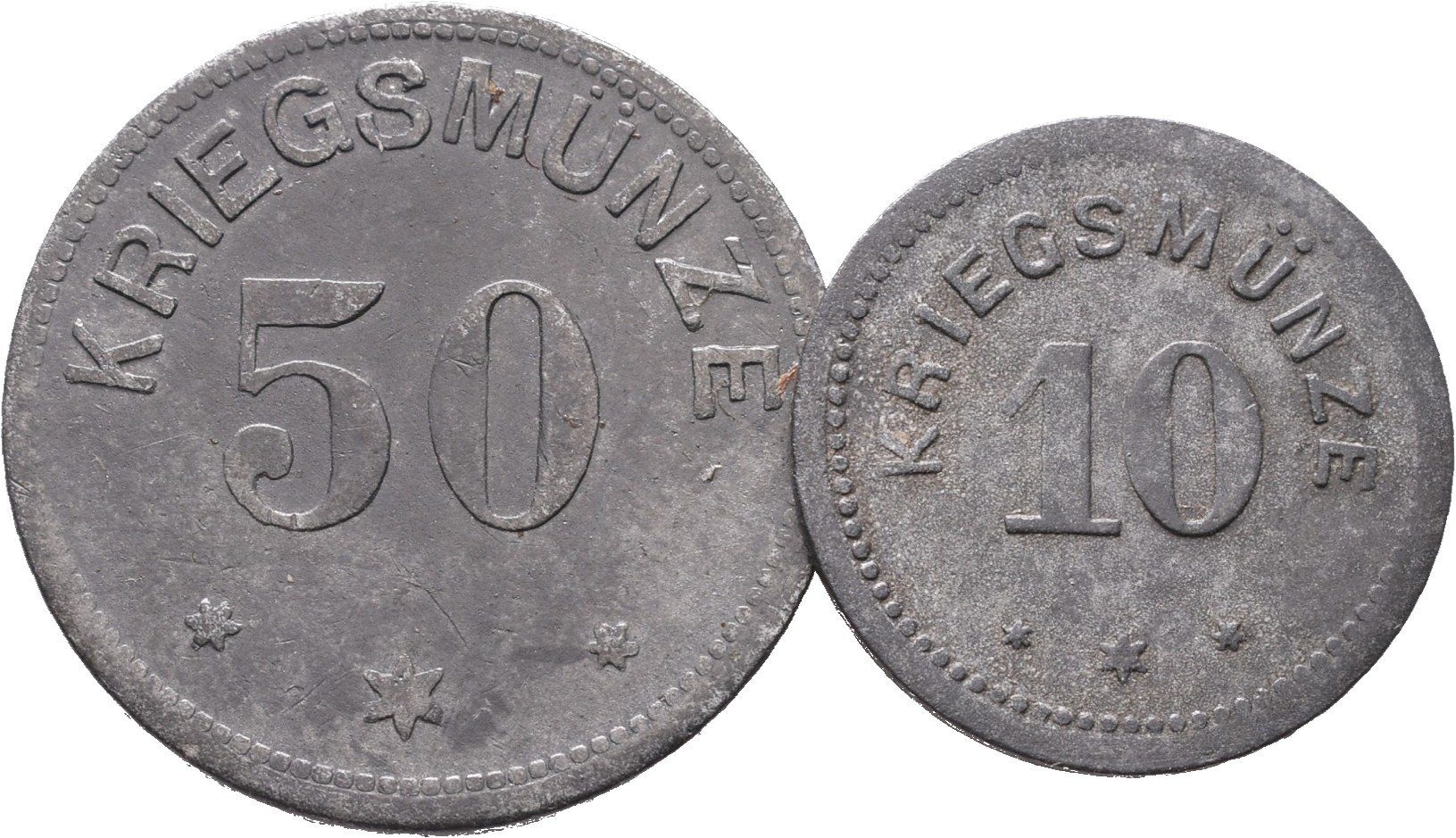 Nouzové ražby, 50 a 10 Pfennig 1917 - Kempten