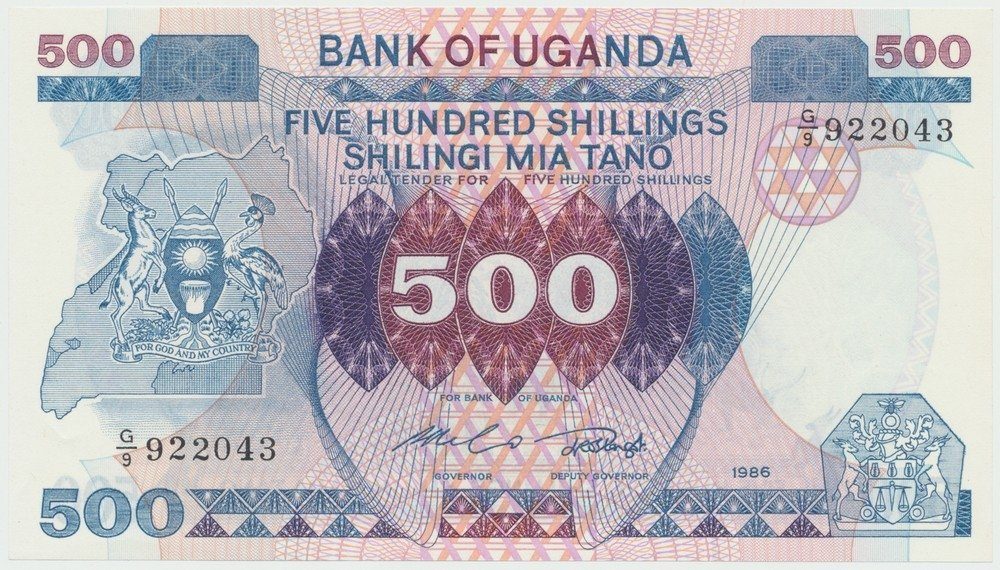 Uganda, 500 Shillings 1986, P.25