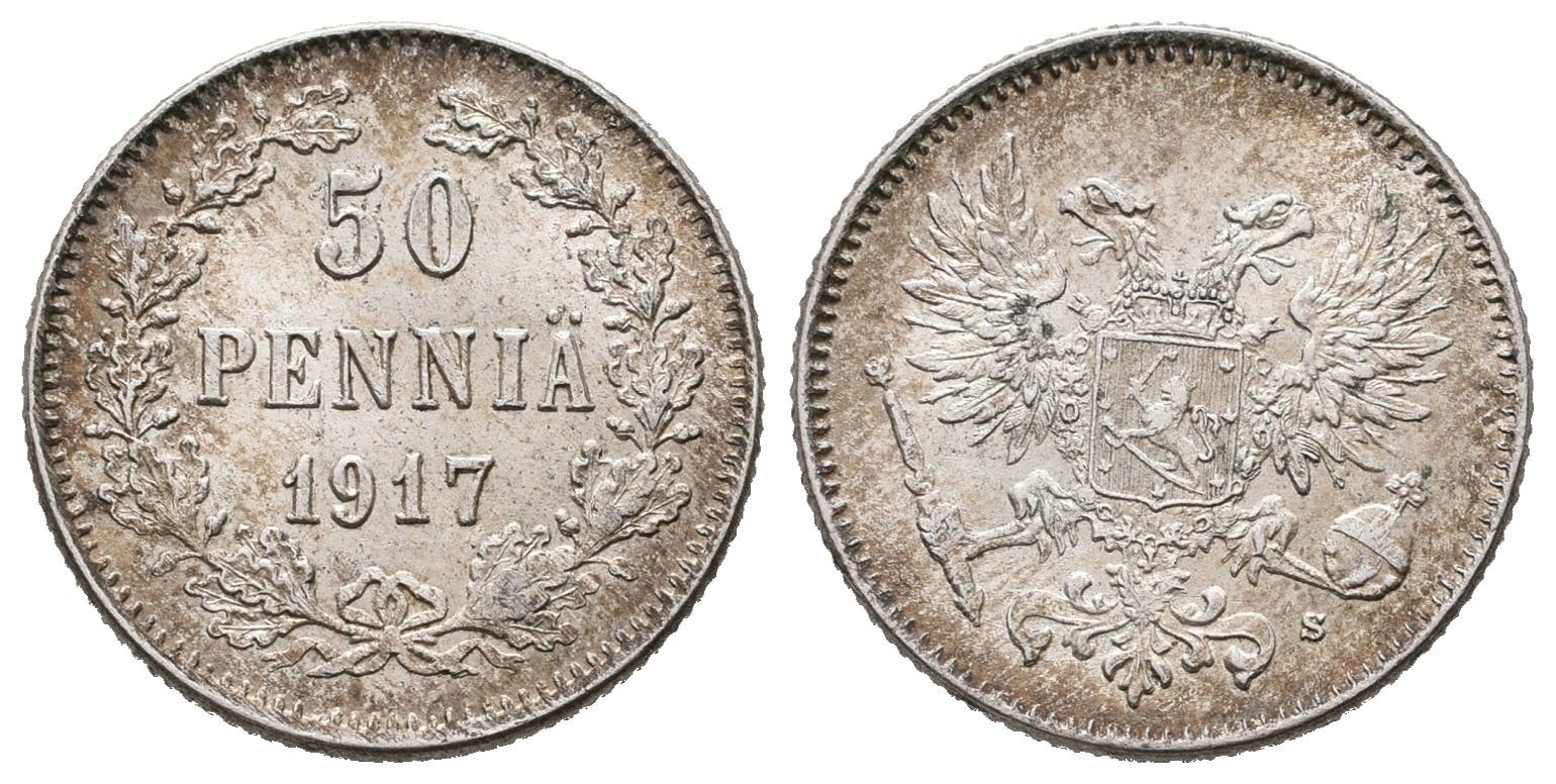 Finsko pod Ruskem, 50 Penniä 1917 - bez koruny