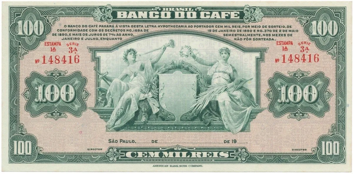 Brazílie, 100 Mil Reis D.1890, P.S541r