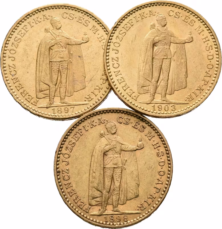 20 Koruna 1897 KB, 1898 KB, 1903 KB