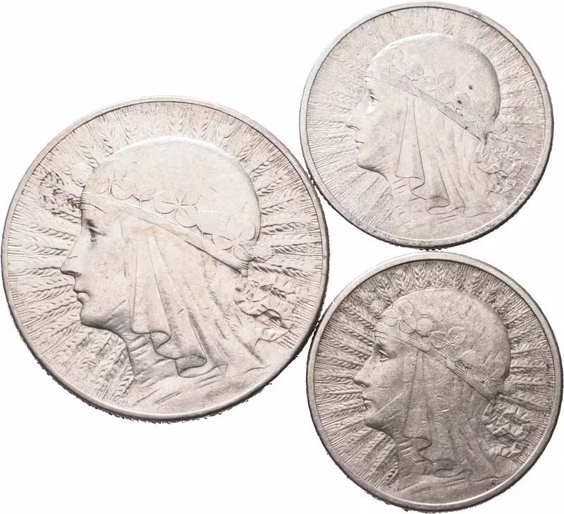 Polsko, 5 Zlotých 1933, 2 Zloté 1932, 1933