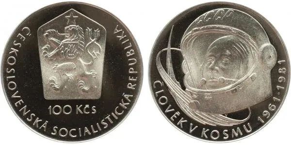 100 Kčs 1981 - Člověk v kosmu, PROOF