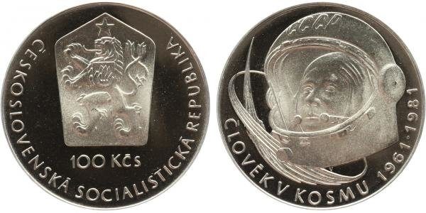 100 Kčs 1981 - Člověk v kosmu, PROOF