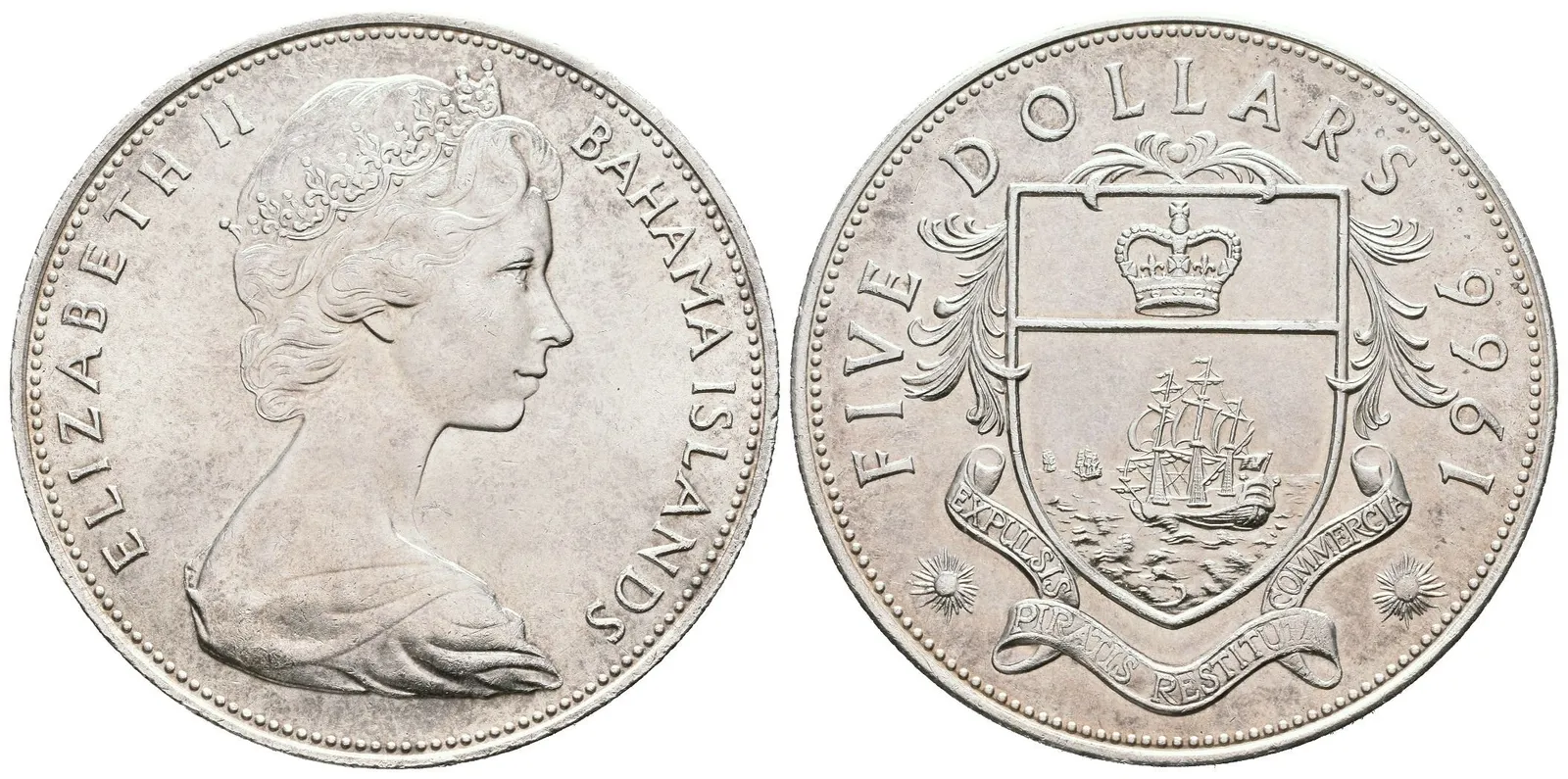 Bahamy, 5 Dollar 1966
