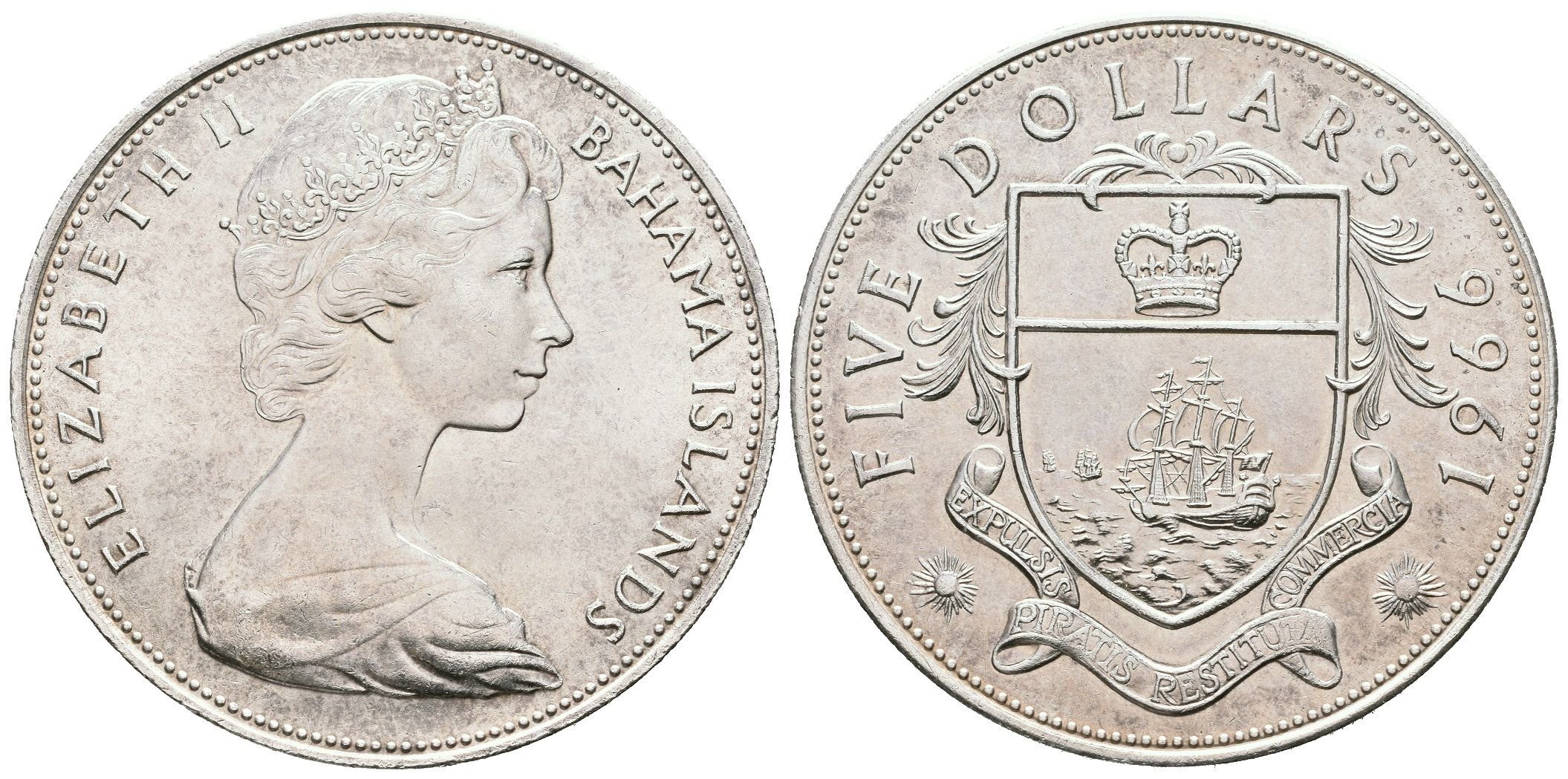 Bahamy, 5 Dollar 1966