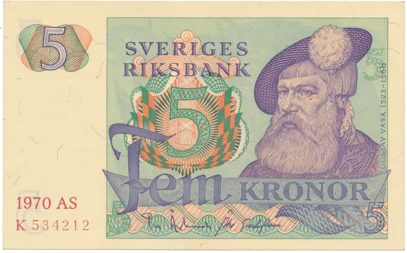 Švédsko, 5 Kronor 1970, P.51b