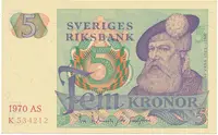 Švédsko, 5 Kronor 1970, P.51b