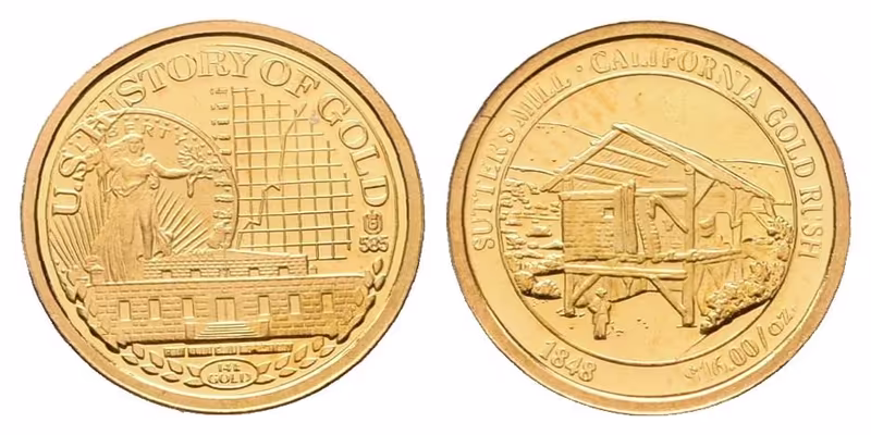 USA, Medaile 2010 - Kalifornská zlatá horečka